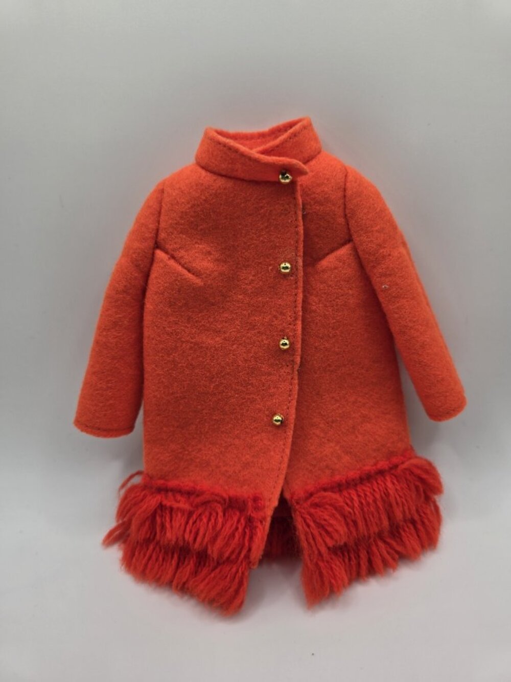 Vintage Mod Barbie #1789 Fiery Felt ~ Orange Coat Jacket Barbie Vtg Fashions